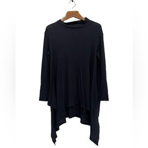 Free People We The Free Wonder Woman Black Mock Neck Thermal Tunic Dress Sz M